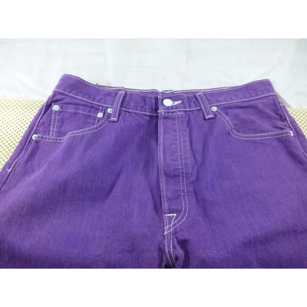 Levis 501 Purple Button Fly Straight-Leg Jeans W36 L30 Vintage Denim Pants *LEGS - Picture 8 of 12